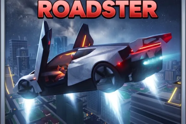 Flying Tesla Roadster